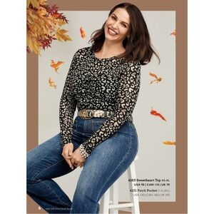 CAbi black and cream leopard print shirt